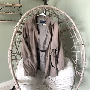 Tan and Cream Vintage London Fog Jacket, Size Medium, Waterproof, Removable Hood